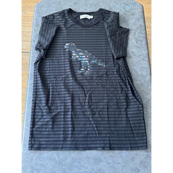 Coach Dinosaur Stripe Shirt Men's Medium, 100% Cotton Made In Portugal. - Picture 2 of 8